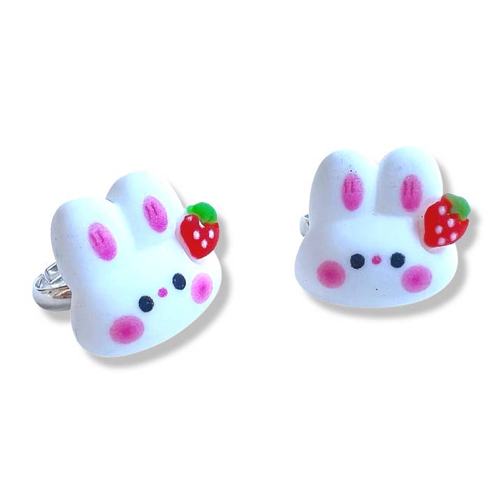 Pop Cutie Strawberry Bunny Kids Rings for wholesale by Pop Cutie Copenhagen