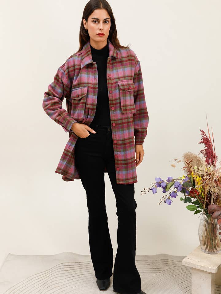 5898 SOBRECAMISA A CUADROS para venta al por mayor de Daphnea