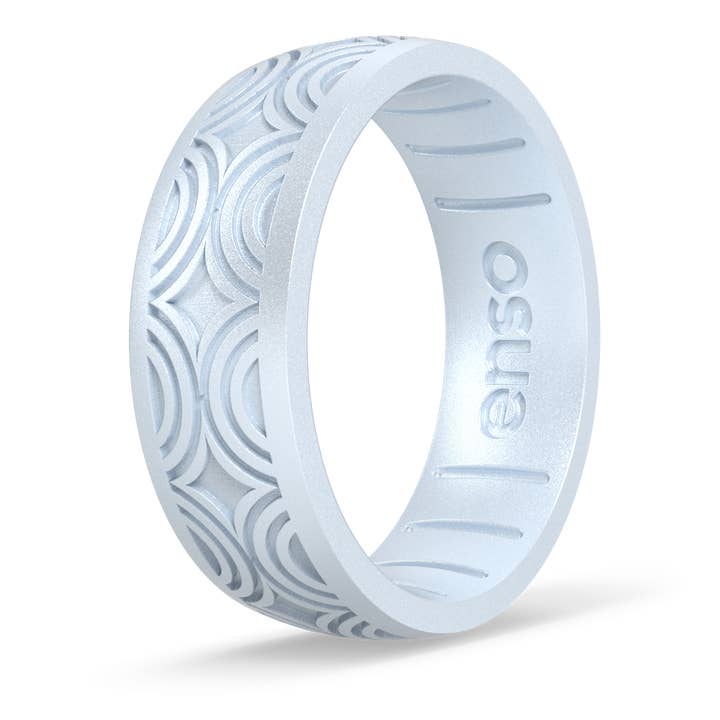 Enso Rings - Wholesale Band/Stacked Ring - Etched Signature Silicone Ring - Art Deco - Diamond