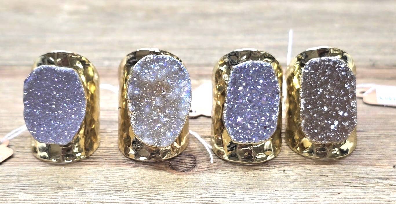 Sandra Ling Designs - Wholesale Cocktail/Statement Ring - Gilded Galaxy Druzy Ring0