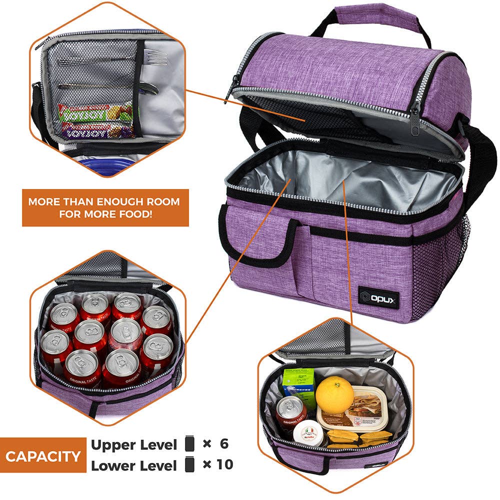 OPUX - Wholesale Lunch Bag/Box - Two-Sided Double Deck Insulated Lunch Box - 16 Cans74