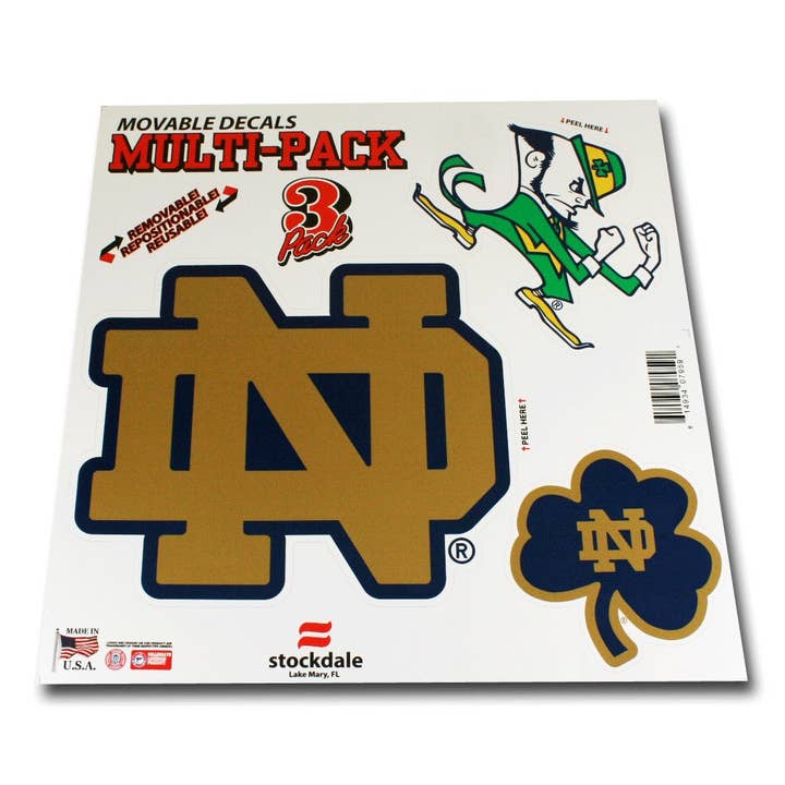 Autocollant amovible Notre Dame Fighting Irish pour la vente par Turnovers Inc