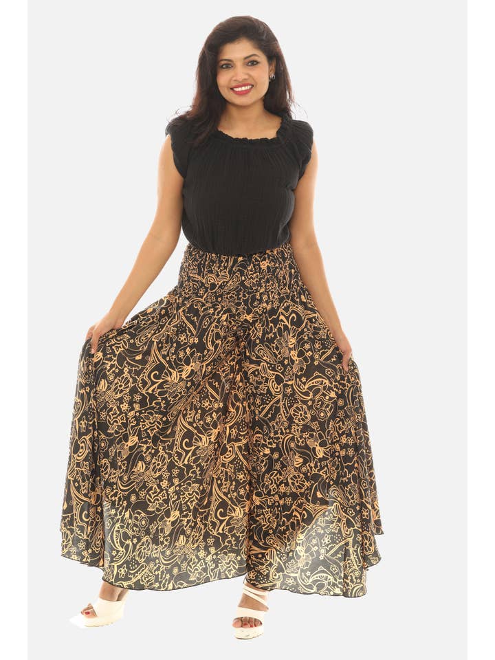 Shoreline Wear. INC - Wholesale Pants - Women's - Women's Boho Floral Print Wide Leg Palazzo Pants1