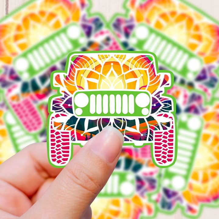 Graceful Darkness, LLC - Wholesale Sticker - Wrangler Mandala (Jeep Inspired), Vinyl Sticker