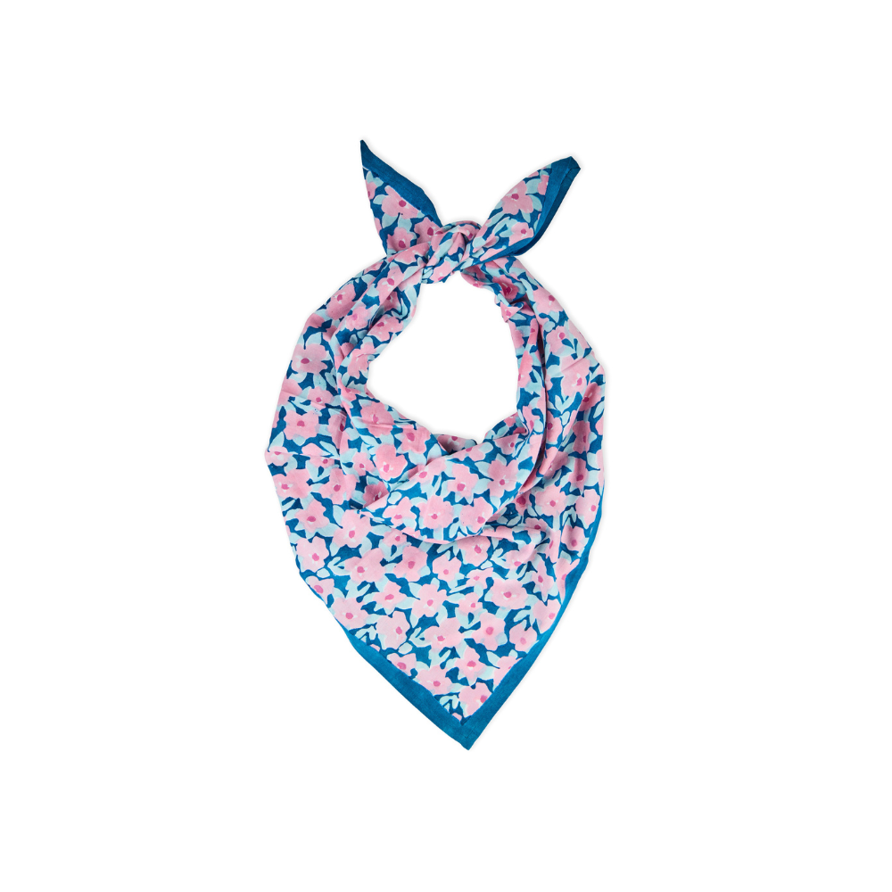 Bindi Atelier - Wholesale Head Scarf - Women's - Adult Scarf in Blockprint Cotton - Posy2