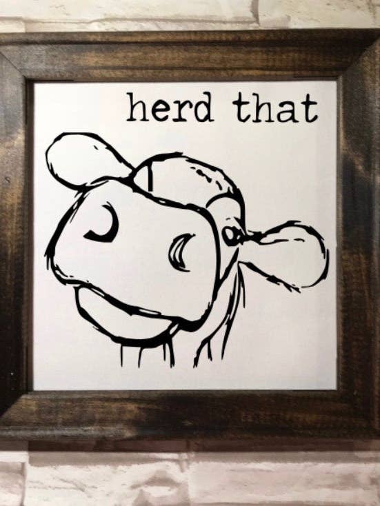 Troupeau qui vache ferme encadrée en toile de vache décoration d'intérieur pour la vente par Works of Panglossian