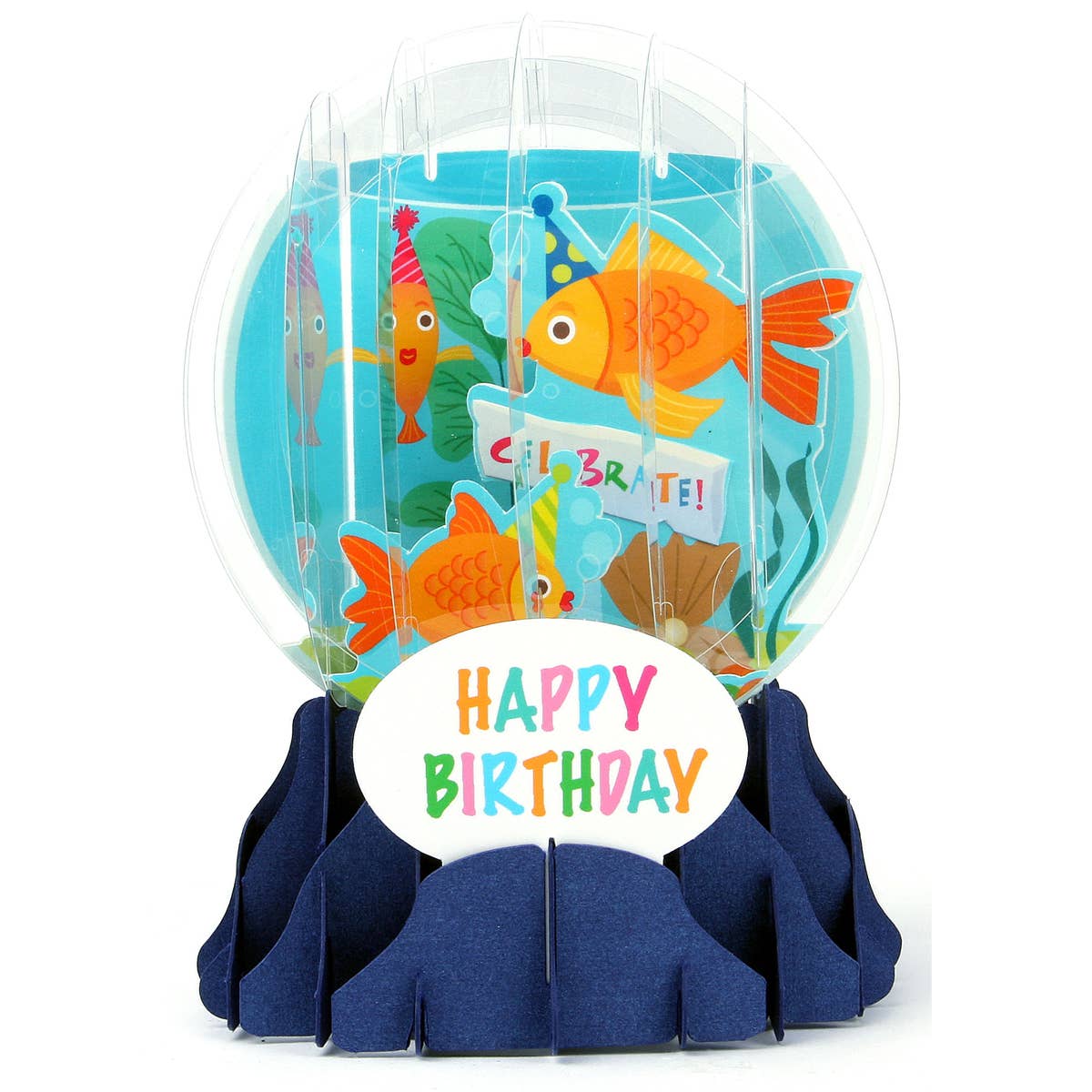 Popshots Studios - Wholesale Everyday Greeting Card - Pop Up 3D Snow Globe Birthday Happy Birthday Goldfish0