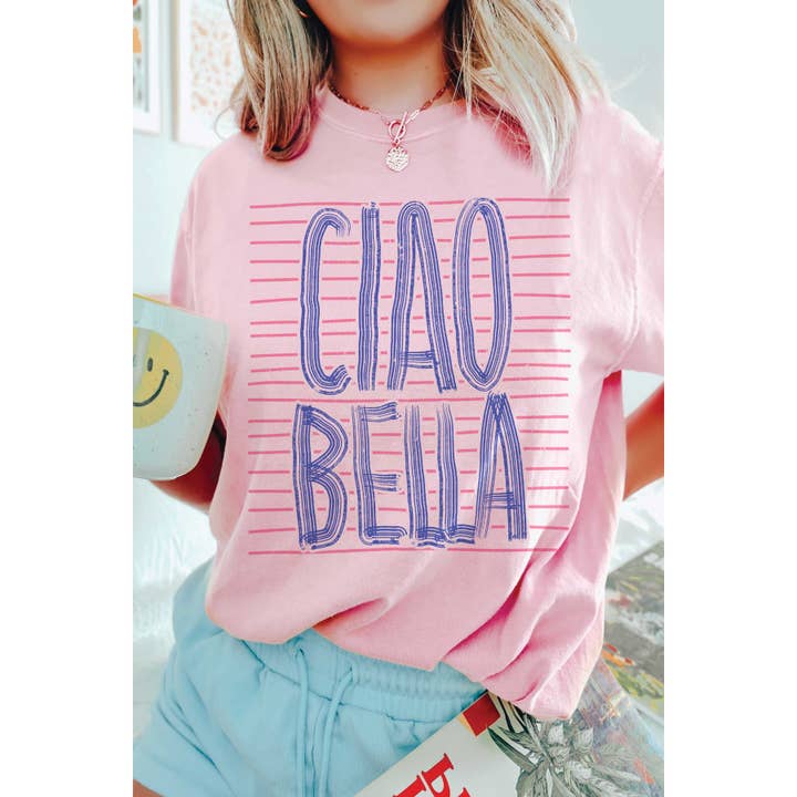 A. BLUSH CO - Wholesale T-Shirt (Graphic) - Women's - CIAO BELLA Oversized Graphic Tee4