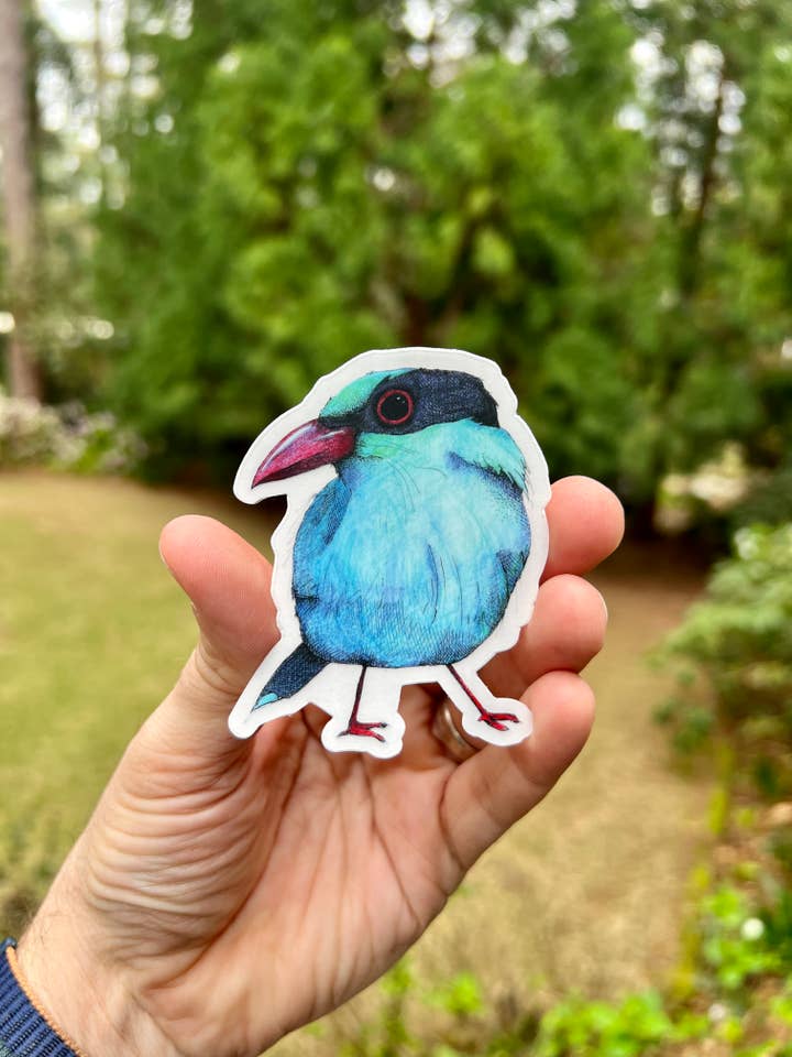 Blue, The Bird {sticker} for wholesale by Uncle Dunc's Sticker Shoppe