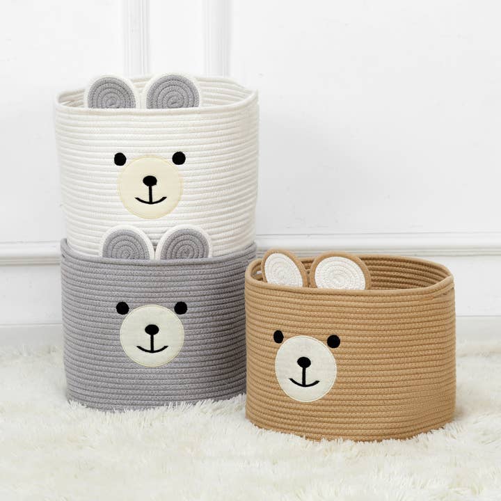 Park Life Designs - Wholesale Basket - Kids & Baby - Bertie Bear Organic Cotton Storage Basket
