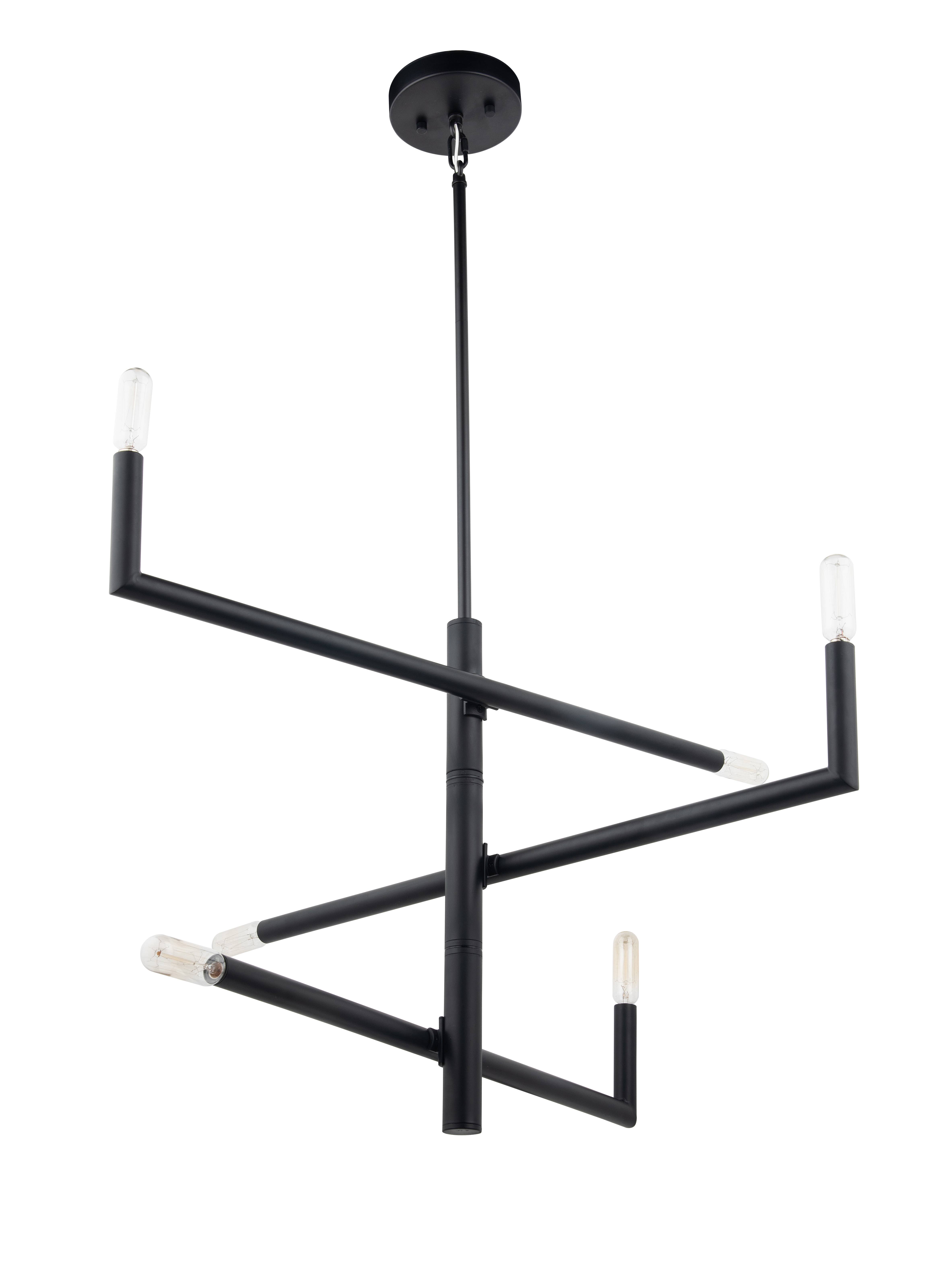 Brio Lighting - Wholesale Chandelier/Hanging Light - Sale - Optical 6-Light Adjustable Black Stacked Chandelier6