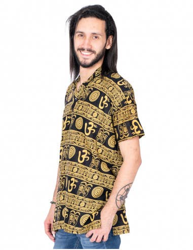 Kimago Look - Wholesale Button Down Shirt - Men's - Hippie Men's Yellow Shirt