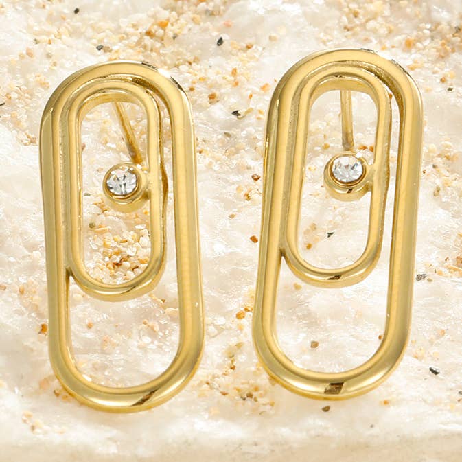 Ohrringe aus Edelstahl mit Stiftdesign - BO210190 für den Großhandel von Kapyco