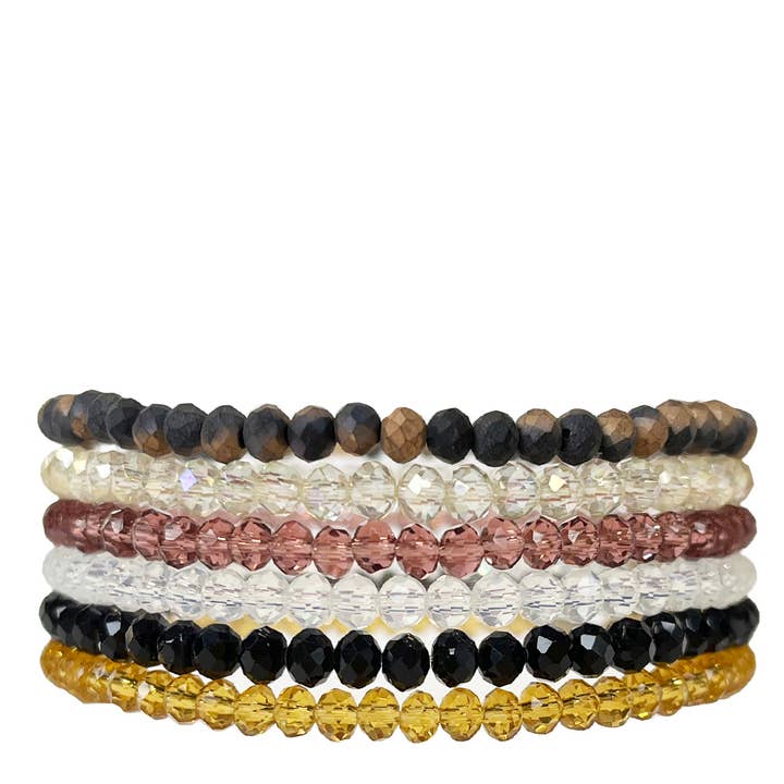 Pulsera de Cristal de 3 mm con 6 Líneas - SARA para venta al por mayor de My Wholesale Fashion