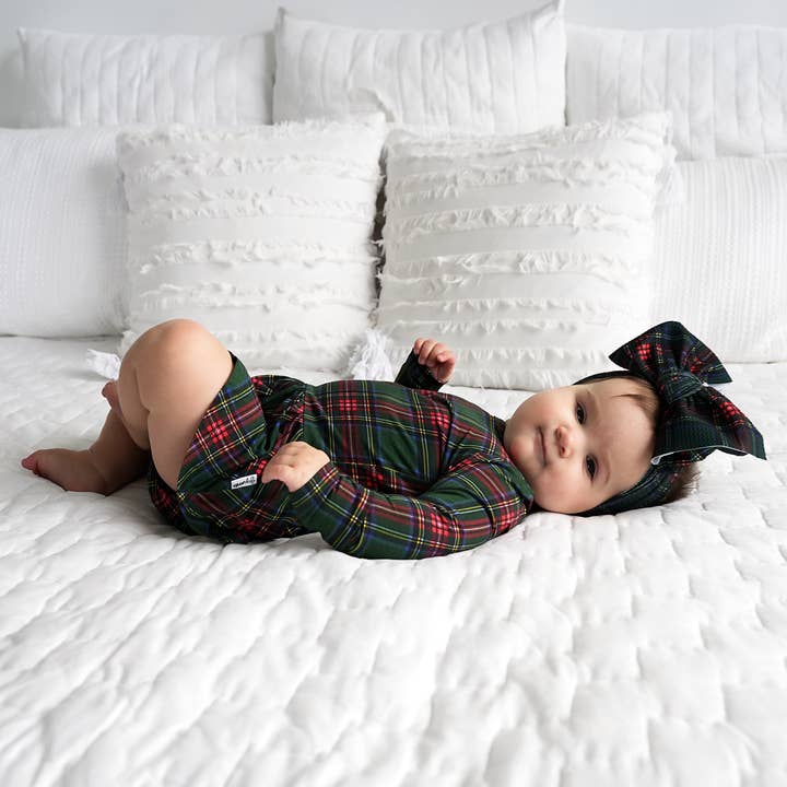 Gigi and Max - Vente Body (sans pieds) – bébé - Robe de Noël Kane Tartan Tutu pour bébé en bambou