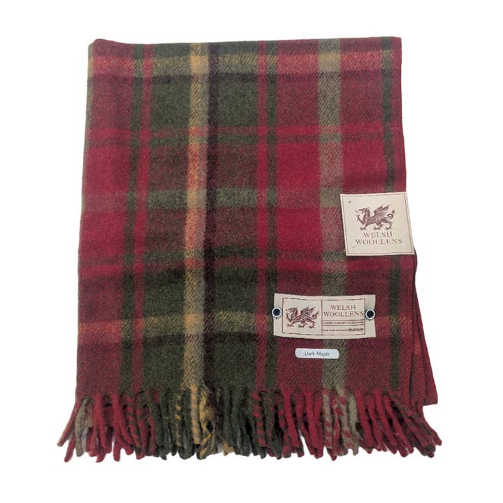Welsh Woollens Wool Knee Blanket/Throw Dark Maple Tartan for wholesale by MANAV
