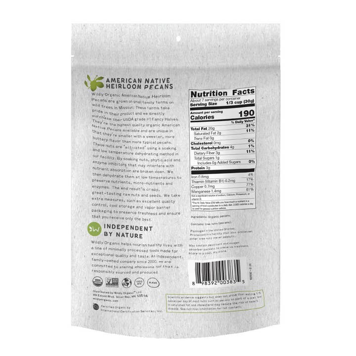 Wildly Organic - Wholesale Nuts - Organic Native Pecans