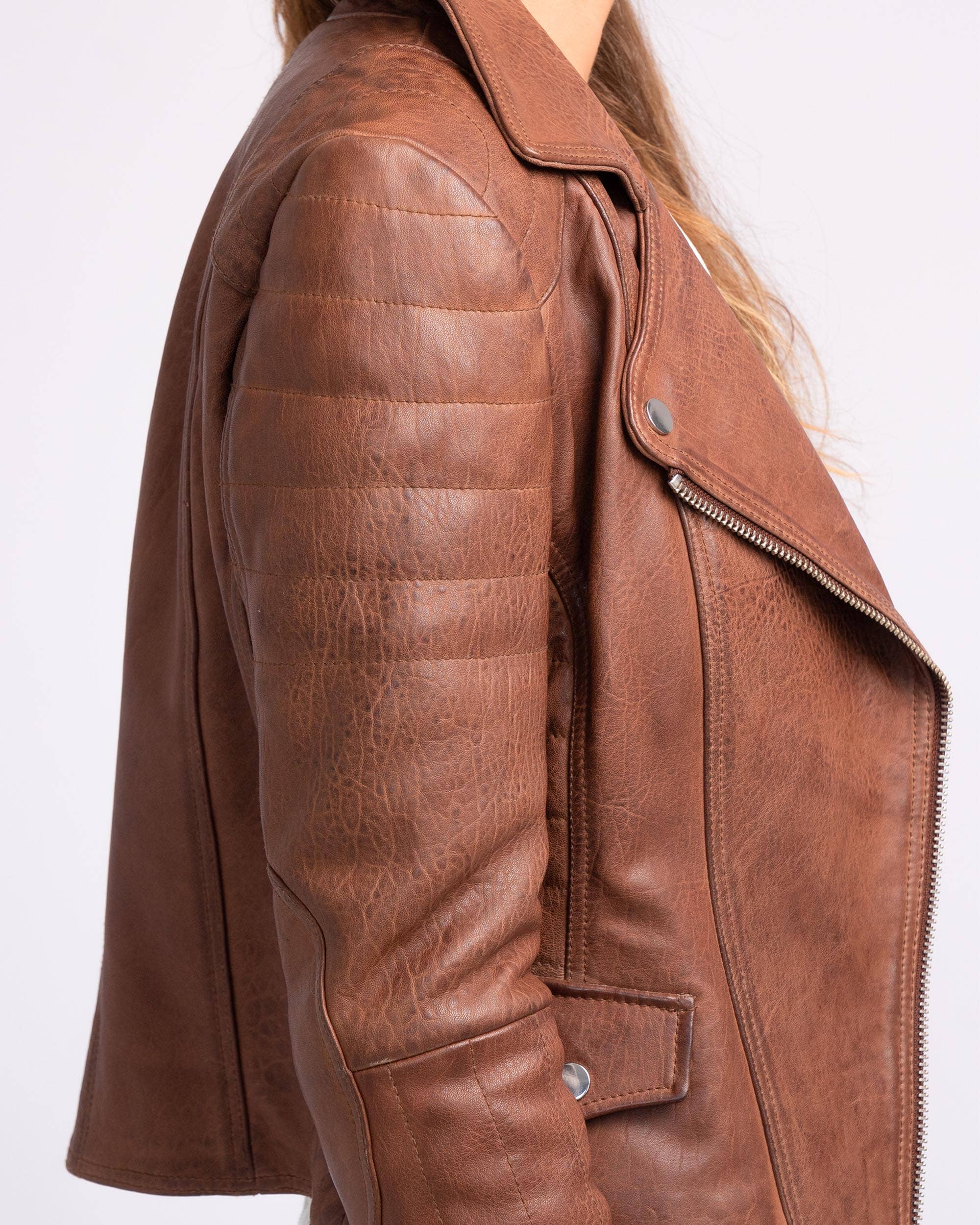 Amsterdam Heritage Leather Belts, Bags, Jackets & Apparel - Wholesale Leather Jacket - Women's - Munroe | Black and Cognac Women's Leather Jacket13