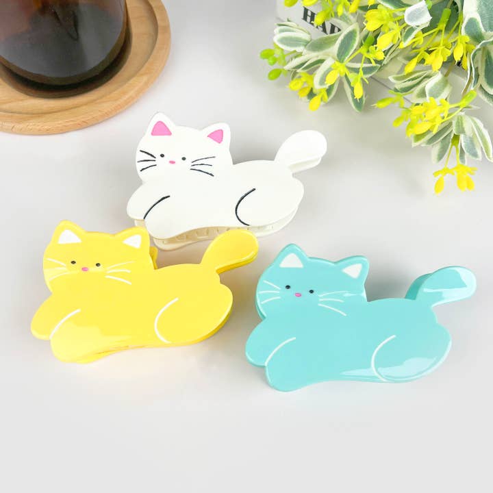 Fermaglio per capelli in acetato con simpatico gatto per la vendita all'ingrosso da parte di TheDivaSoap