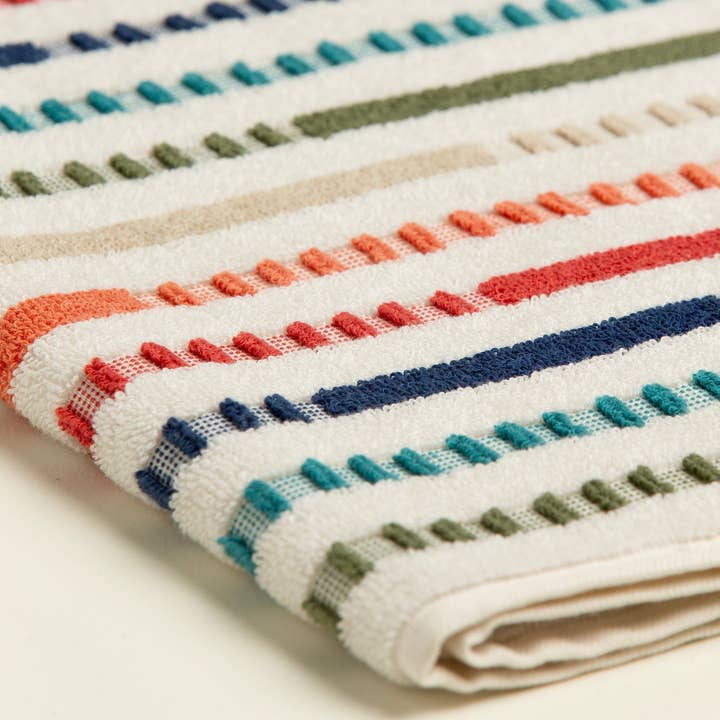 Multi Stripe Hand Towel (Pair) Velvet for wholesale on Faire