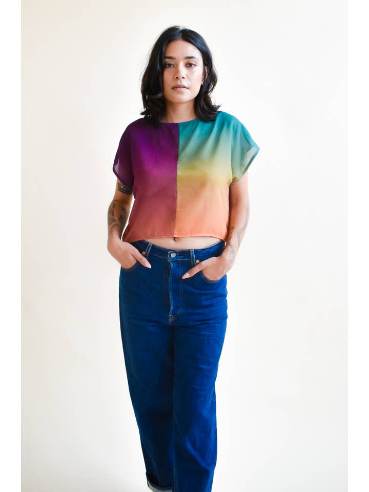 Altar - Wholesale Blouse - Women's - OOAK Fox Crop in Sunset4