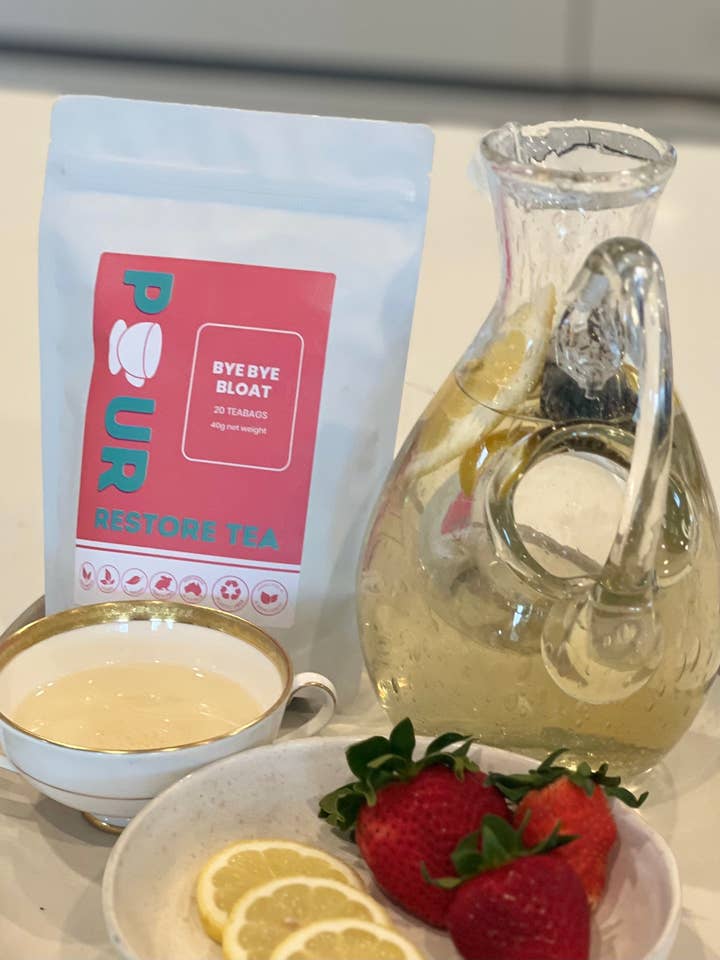 BYE BYE BLOAT TEA for wholesale by Pourrestore Tea