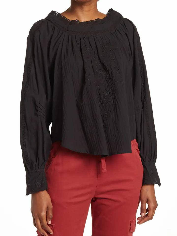 Blusa campesina bordada con cuello cuadrado SB1039 para venta al por mayor de Select Clothing