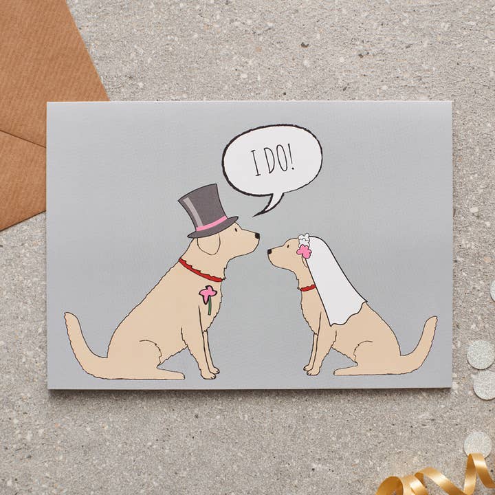 Wedding Card - Golden Retriever for wholesale by Sweet William Designs