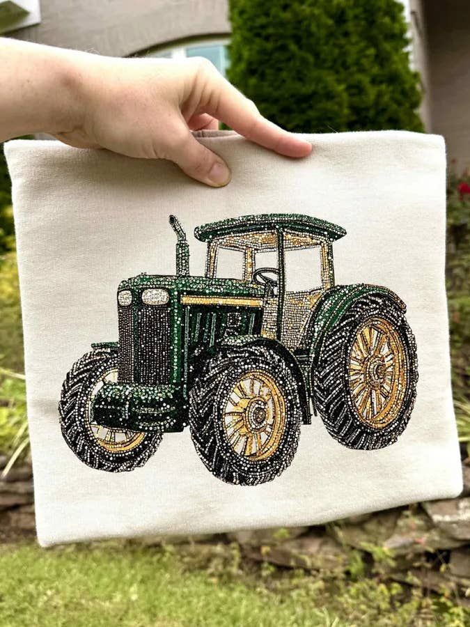 Bling Tractor (Tan Gildan Tee) for wholesale by 1/2 Penny Wholesale