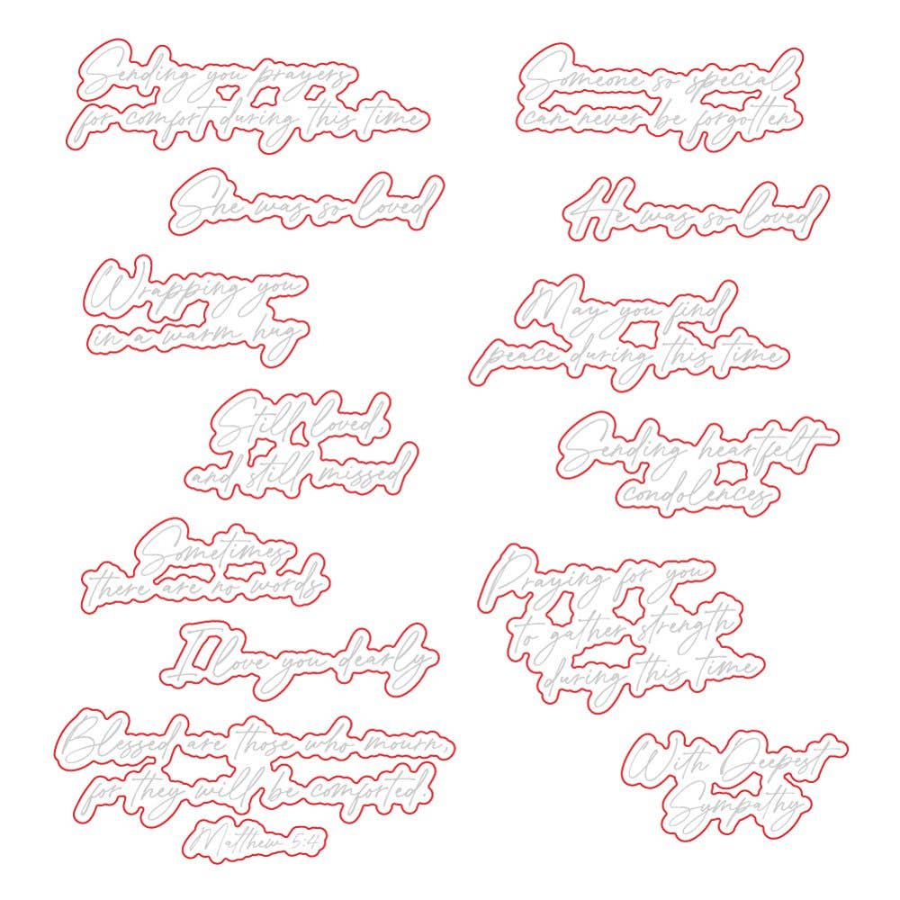 Honey Bee Stamps - Wholesale Craft Supplies - Heartfelt Condolences - Honey Cuts - Coordinating Dies2