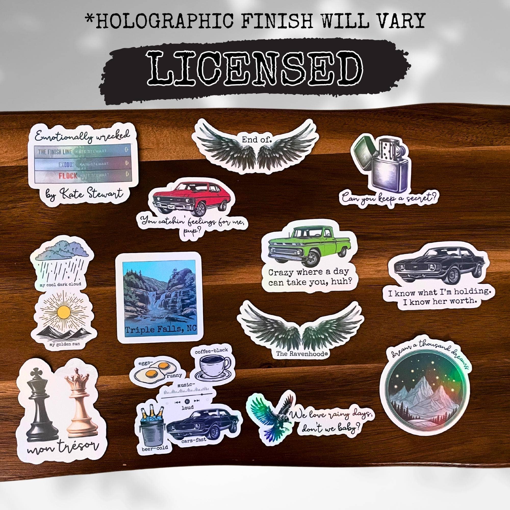 Cheeky Chick Sticker Co. - Wholesale Sticker - Ravenhood Trilogy Large Holographic Vinyl Sticker Set2