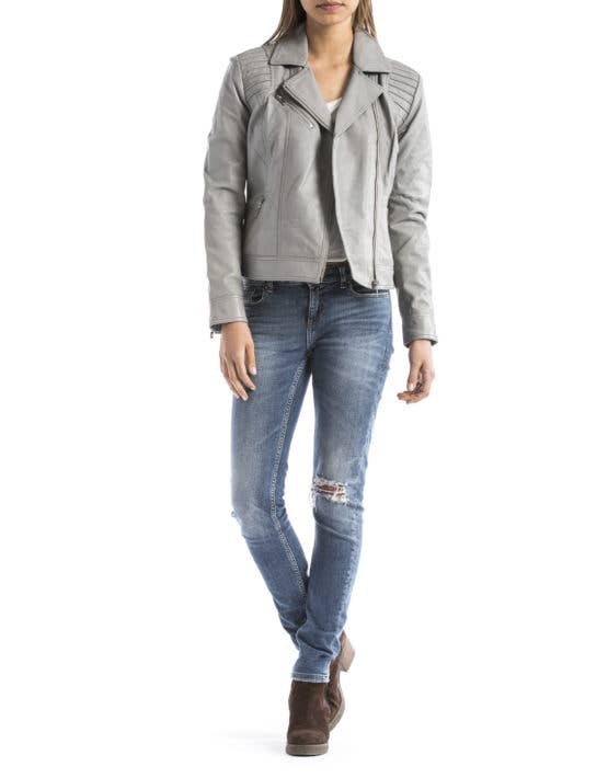 Blue Wellford - Wholesale Leather Jacket - Women's - ANDELLE perfecto sheepskin jacket for women6