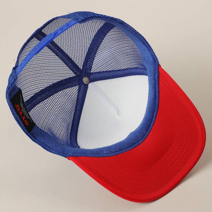 Fashion City - Vente Casquette de camionneur – unisexe - Casquette Trucker en Maille avec Imprimé Drapeau Américain Plus Fort que Jamais7