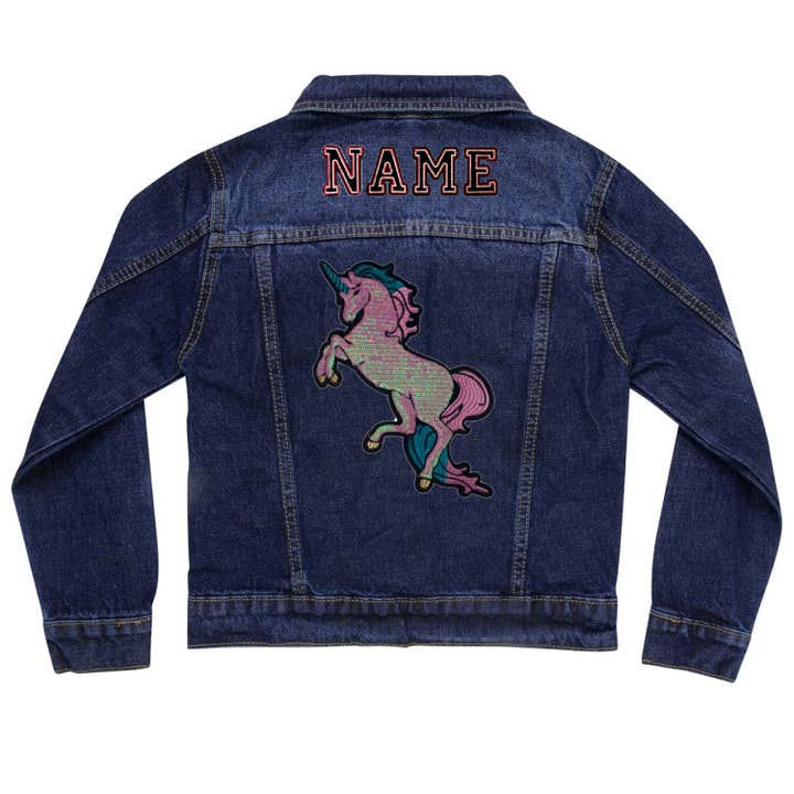 Cat in the Hood – wholesale Jeansjackor – Barn – Pärlpaljett Unicorn Denim jacka