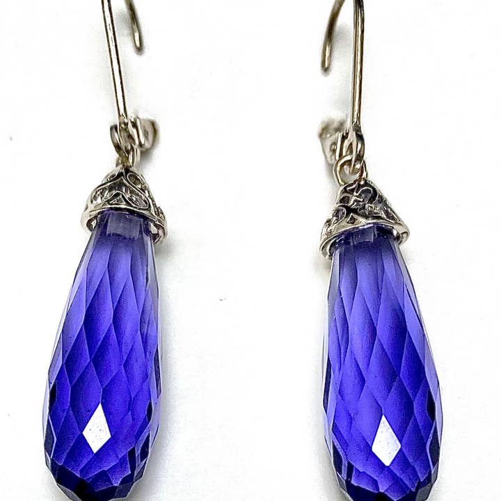 Classic Mt St Helens Helenite Briolette Dangle Earrings for wholesale by Twan Kee Jewelry