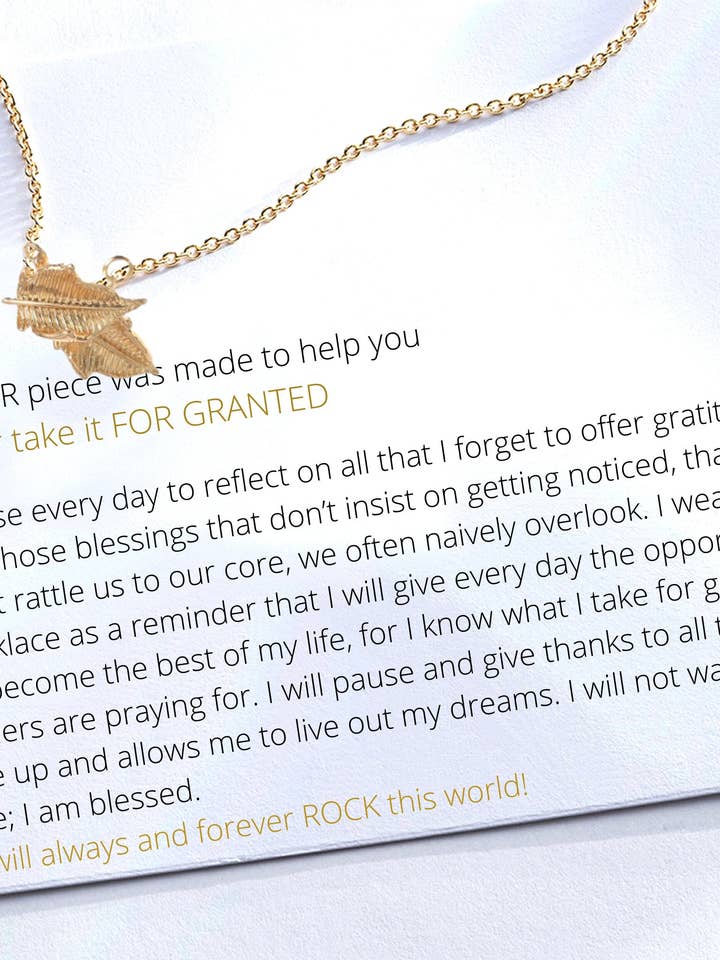 Colar de apreciação de duas folhas | ouro ou prata por atacado de C.J.ROCKER