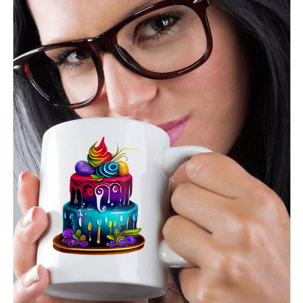 3dRose – Großhandel Kaffeebecher – 3dRose, Bunte und lustige zweischichtige Kuchenillustration, Tasse9