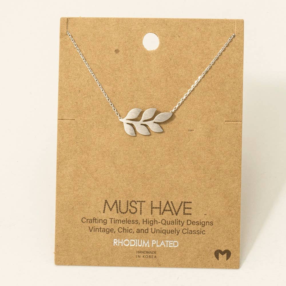 Fame Accessories - Wholesale Pendant/Charm Necklace - Gold Dipped Dainty Leaf Pendant Necklace4