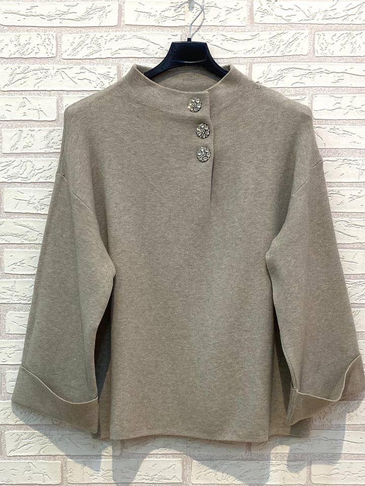 Ling - Wholesale Knit Top - Women's - REF.90471 KNIT SWEATER WITH PEARLS ON THE PERKIN COLLAR1