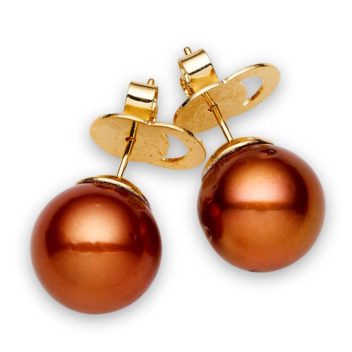 Zuidzee bronzen parels Eastgardens Oorbellen 12-13 mm AAA voor wholesale door Vayo Pearls