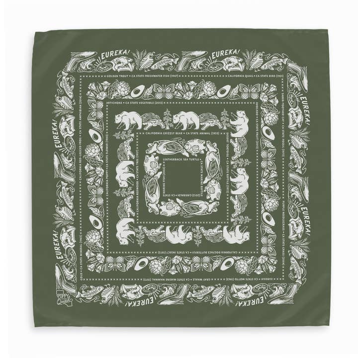 CA State Symbols Bandana for wholesale by Poppy & Quail