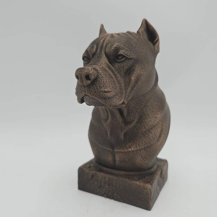 Busto de perro amstaff - adorno pintado a mano para amantes de los perros, decoración del hogar para venta al por mayor de 3DijkstraFinds