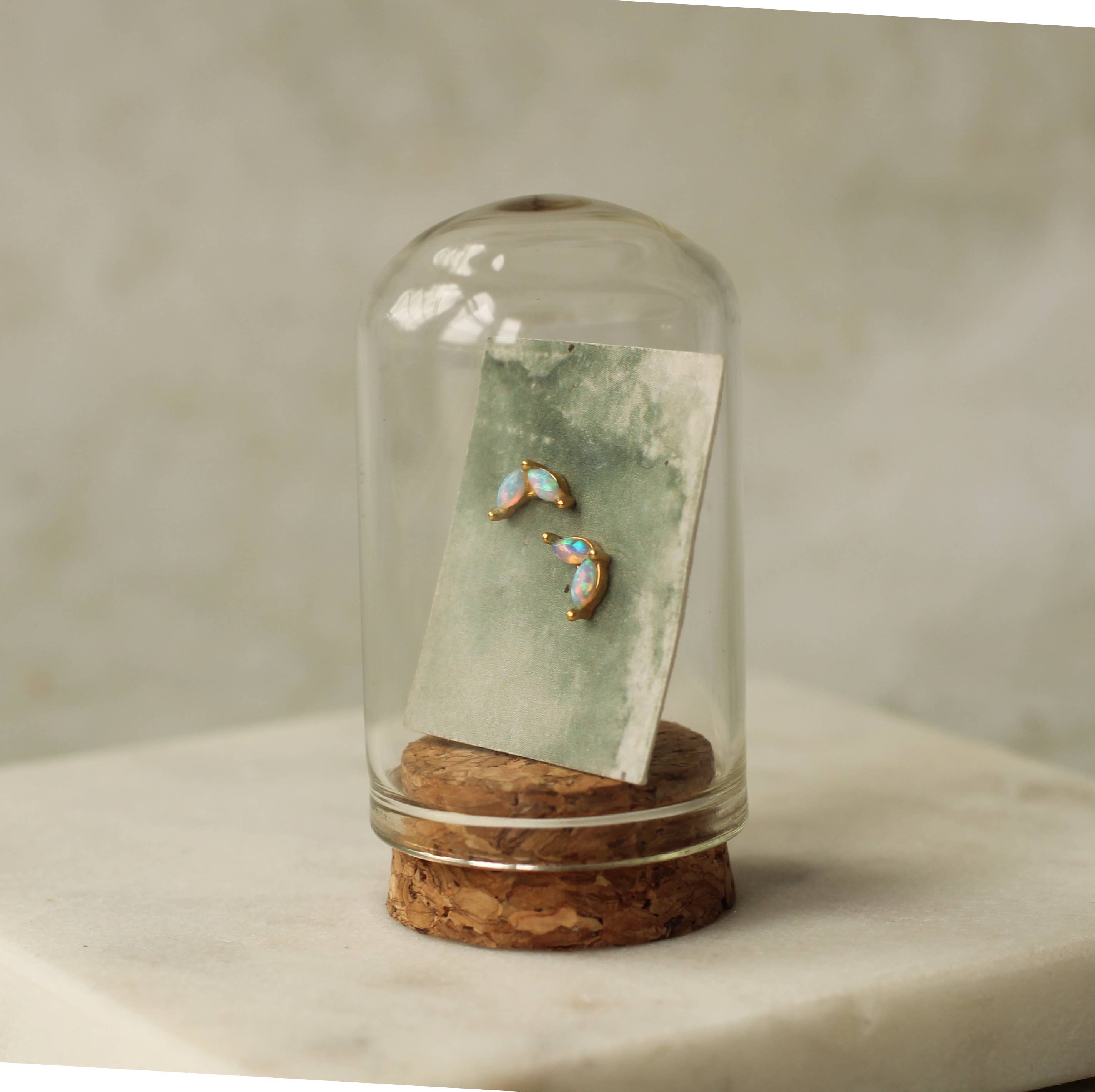 Silk Purse, Sow's Ear – wholesale Stud/post earrings – Opal Lotus Petal Stud Earrings1