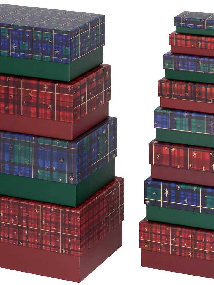 Nichoir rectangulaire en tartan - Lot de 12 pour la vente par Ballyhoo