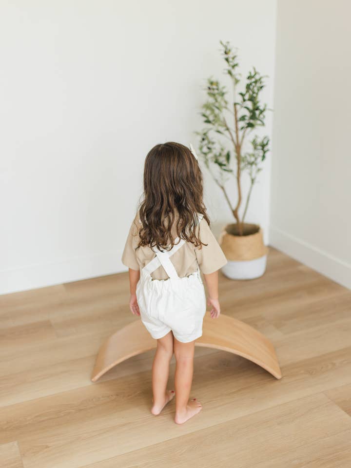 Denin Short Overalls in Marshmallow for wholesale on Faire4