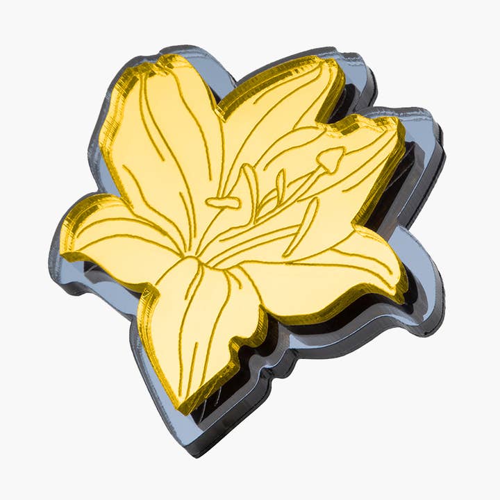 ANELLO CATRINA FIORE / ACRILICO METALLICO ORO per la vendita all'ingrosso da parte di Rijkje Jewelry