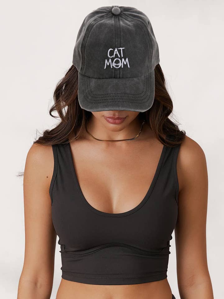 WASHED CAT MOM BASEBALLKAPPE für den Großhandel von 5besties inc