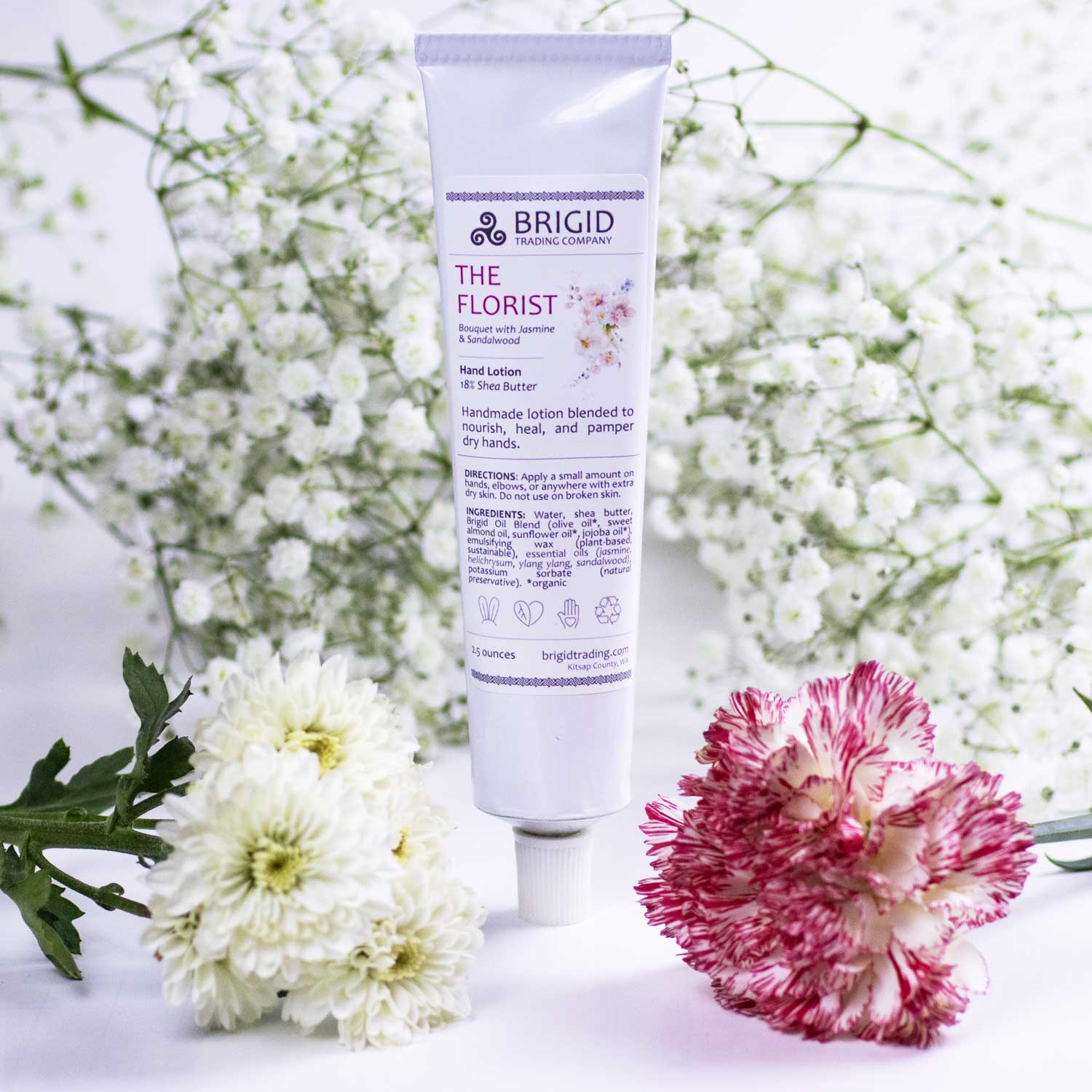 Brigid Trading Company - Vendita all'ingrosso Crema/lozione mani - Lozione Mani Naturale del Fioraio - Gelsomino, Ylang Ylang, Elicriso e Sandalo0