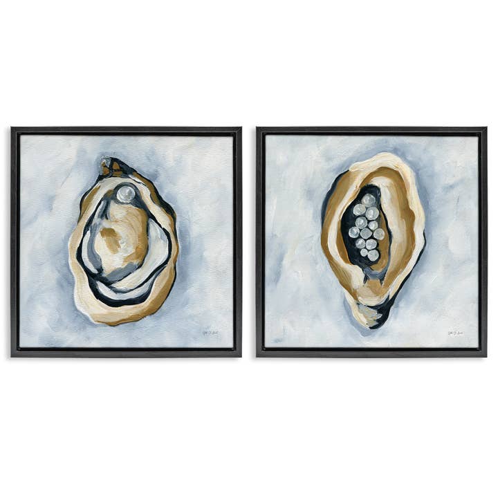 Oyster with Pearls Floater Framed Art for wholesale by Stupell Industries