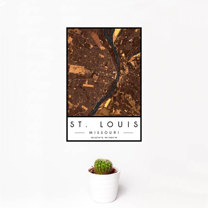 Impresión de mapa de St. Louis MO Ember para venta al por mayor de JACE.design